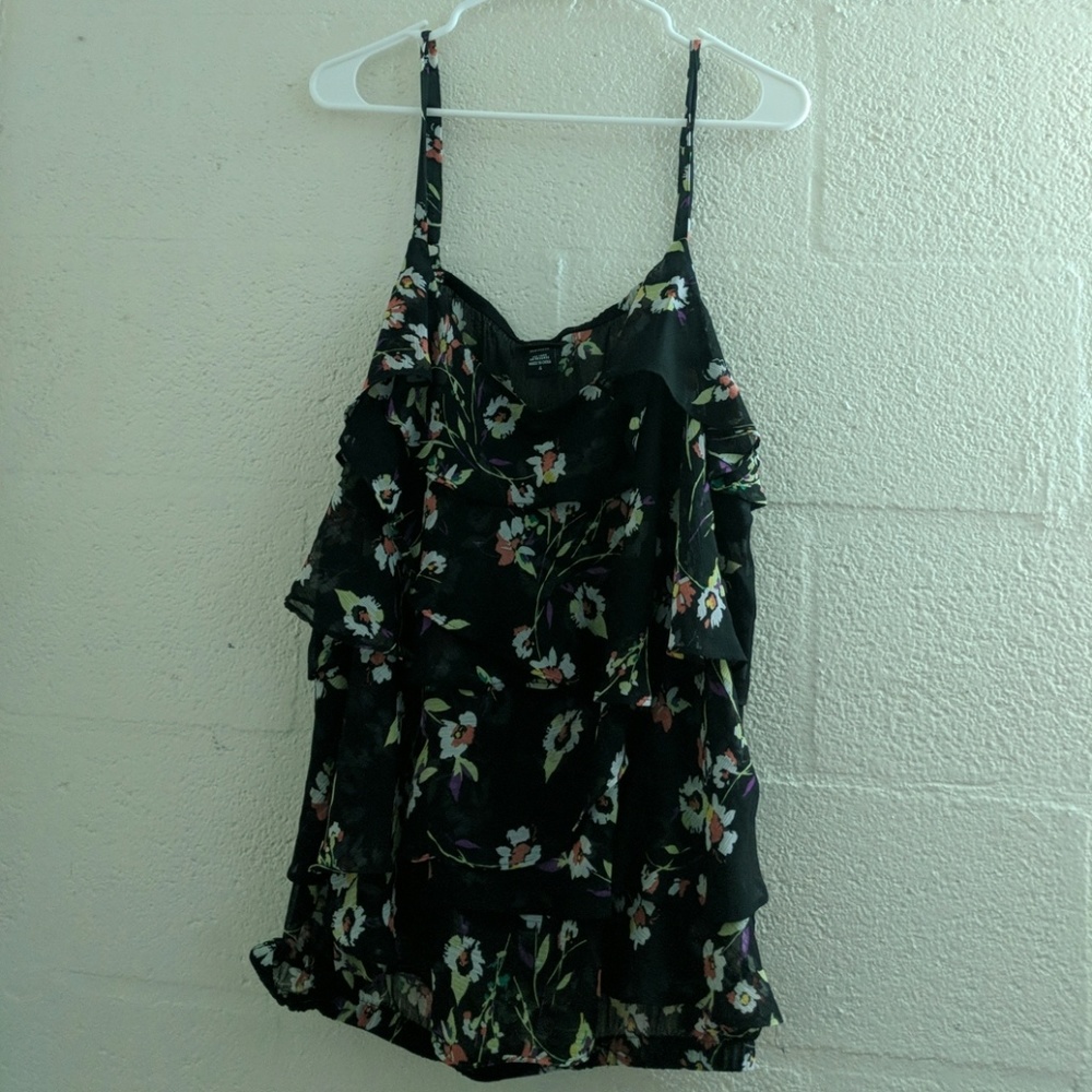 Torrid floral ruffle layered top
